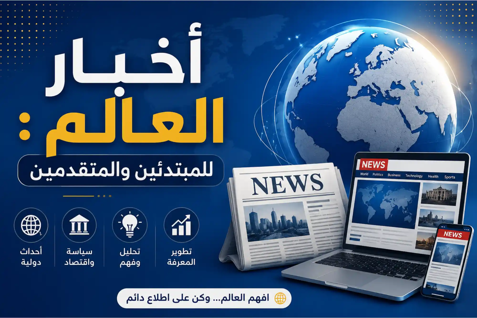 أخبار العالم للمبتدئين والمتقدمين