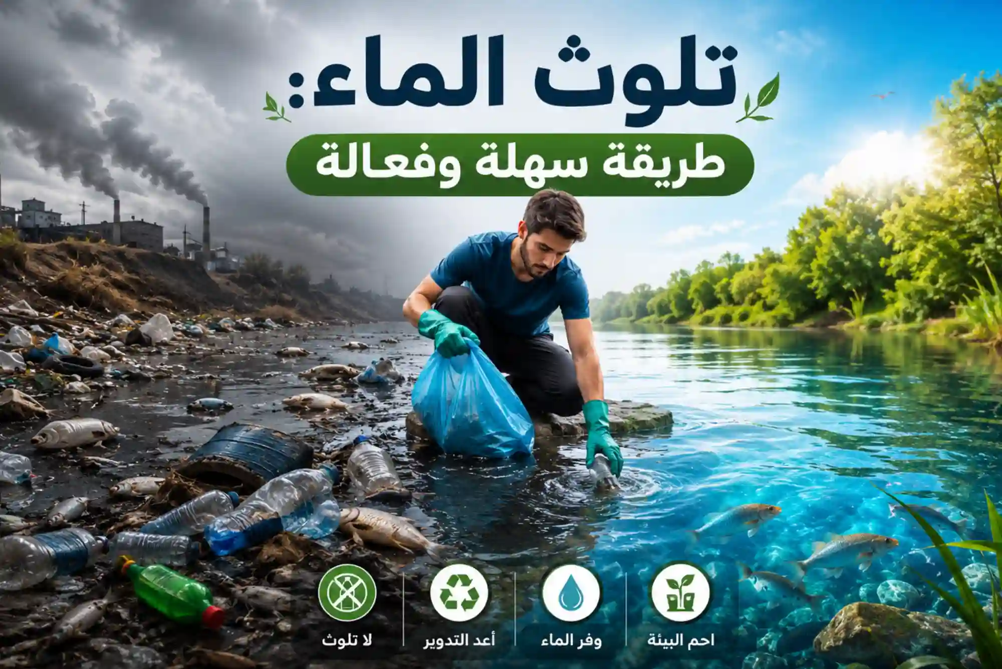 تلوث الماء: طريقة سهلة وفعالة