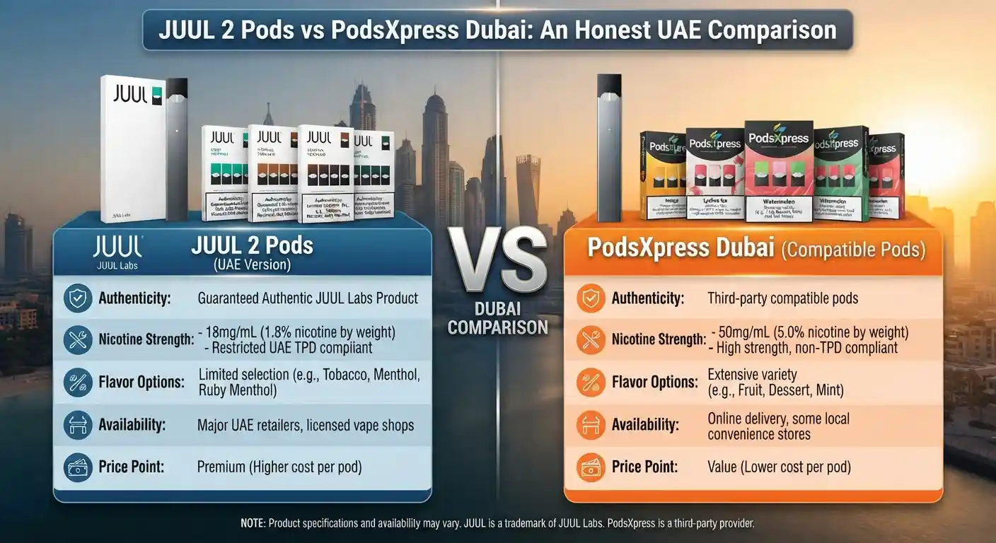 JUUL 2 Pods vs PodsXpress Dubai: An Honest UAE Comparison